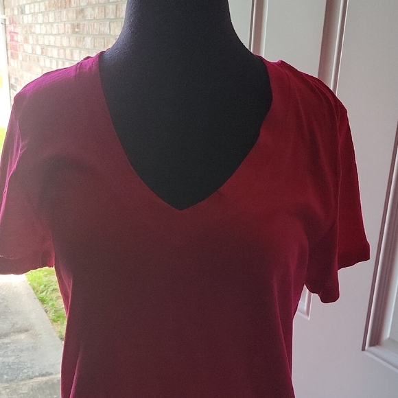 LOFT Red Fitted Short Sleeve Tee - Picture 6 of 6